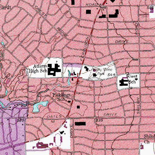 Topographic Map of Casa View United Methodist Church, TX