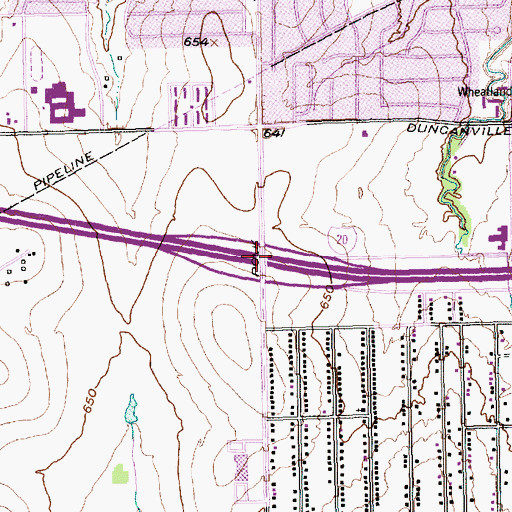 Topographic Map of Interchange 466, TX