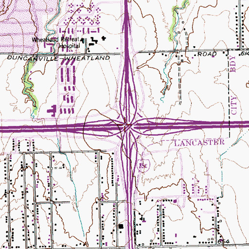 Topographic Map of Interchange 467A and 467B, TX