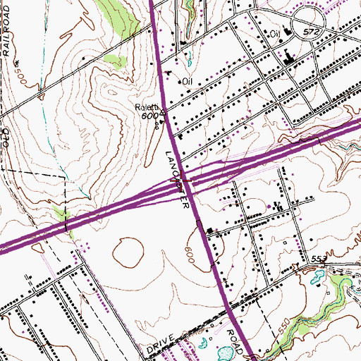 Topographic Map of Interchange 470, TX