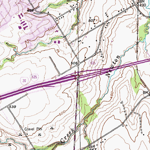 Topographic Map of Interchange 472, TX
