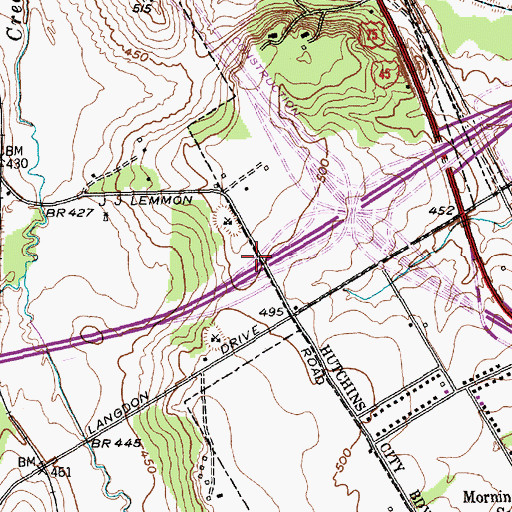 Topographic Map of Interchange 473A, TX