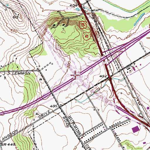 Topographic Map of Interchange 473B, TX