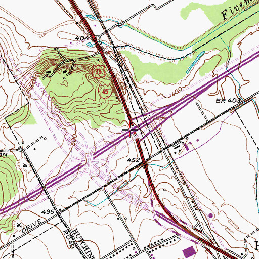 Topographic Map of Interchange 474, TX