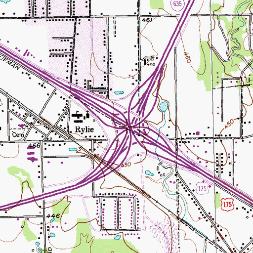 Topographic Map of Interchange 479A and 479B, TX