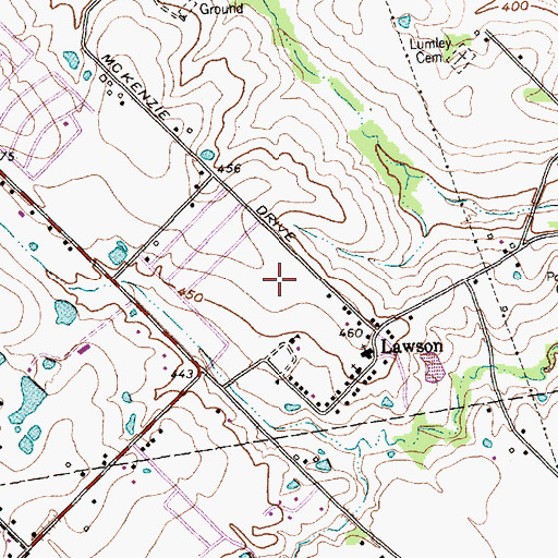 Topographic Map of Interchange 483, TX