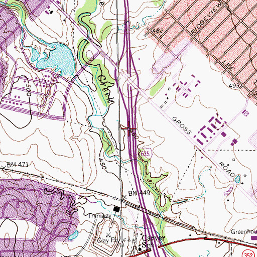 Topographic Map of Interchange 5, TX