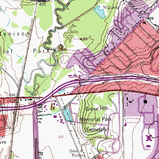 Topographic Map of Interchange 50, TX