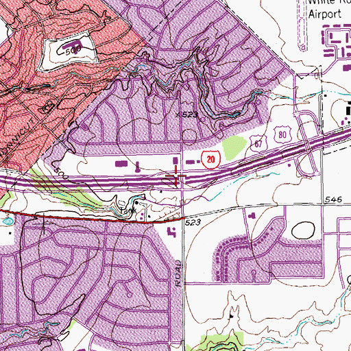 Topographic Map of Interchange 51, TX