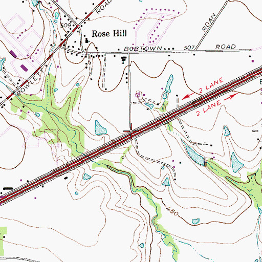 Topographic Map of Interchange 59, TX