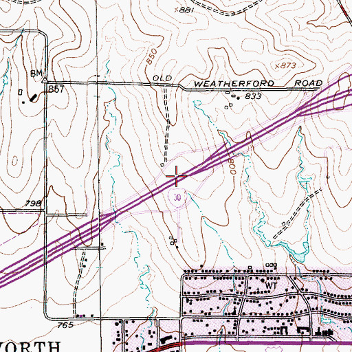 Topographic Map of Interchange 5A, TX