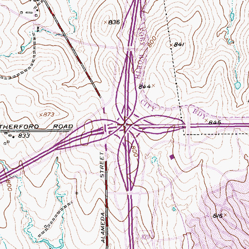 Topographic Map of Interchange 5B and 5C, TX