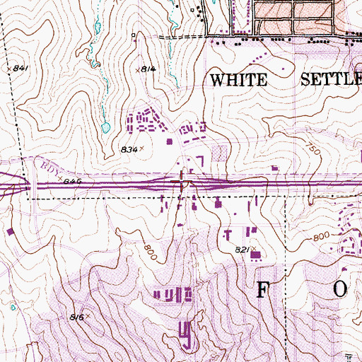 Topographic Map of Interchange 6, TX