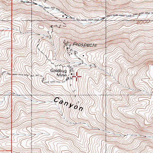 Topographic Map of Goldbug Mine, CA