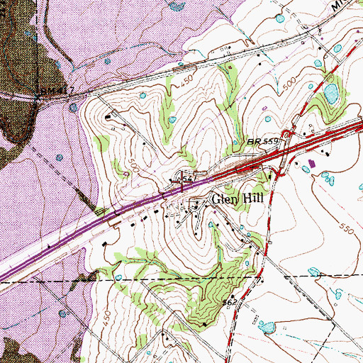 Topographic Map of Interchange 67C, TX