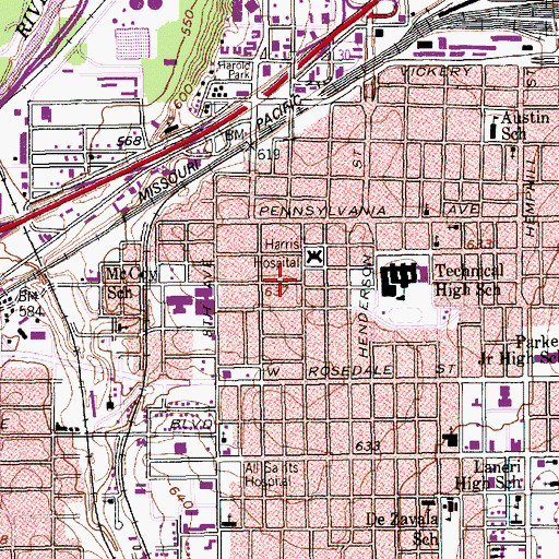 Topographic Map of Cook Childrens Medical Center, TX