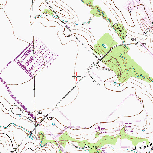 Topographic Map of Audubon Village Shopping Center, TX