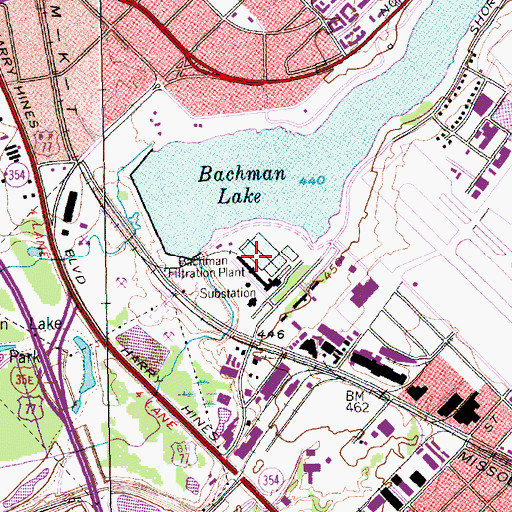 Topographic Map of Bachman Water Treatment Plant, TX