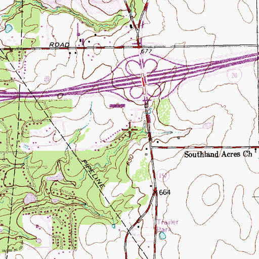 Topographic Map of Bardin Place Shopping Center, TX