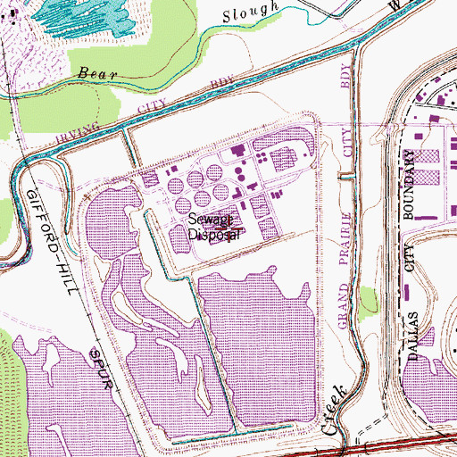 Topographic Map of Central Regional Wastewater System, TX