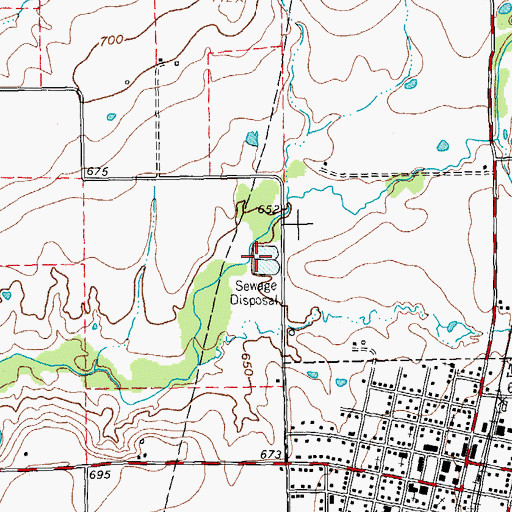 Topographic Map of City of Celina Wastewater Treatment Plant, TX