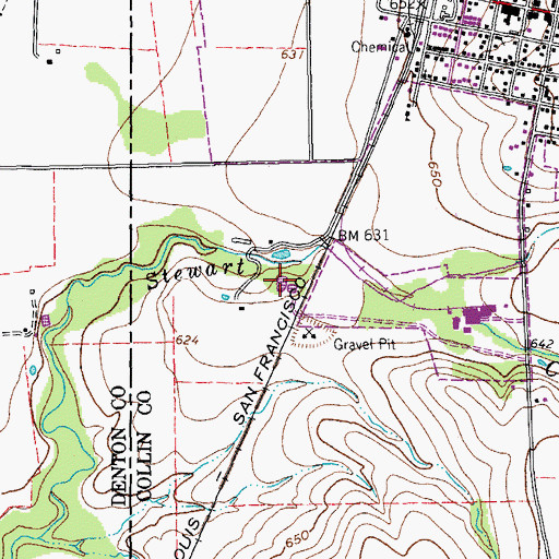 Topographic Map of City of Frisco Water Treatment Facility, TX