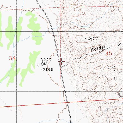 Topographic Map of Golden Canyon, CA