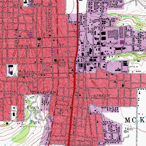 Topographic Map of Collin County Water Department, TX