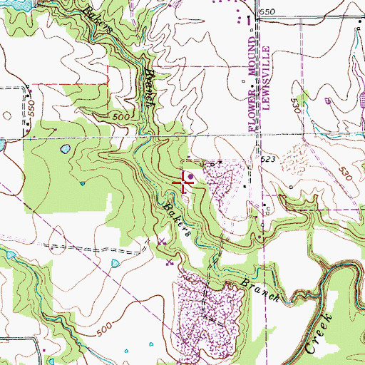 Topographic Map of Flower Mound Water Treatment Facility, TX