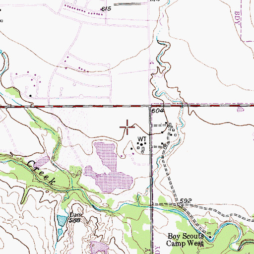 Topographic Map of Fossil Creek Shopping Center, TX