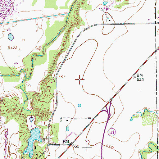 Topographic Map of Grapevine Mills Mall Shopping Center, TX