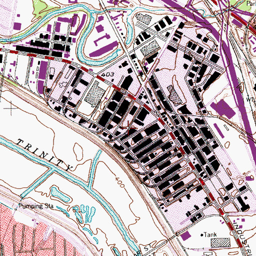 Topographic Map of Henderson Plaza Shopping Center, TX