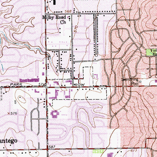 Topographic Map of Lakewood Shopping Center, TX