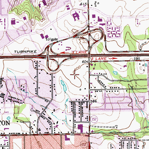 Topographic Map of Lincoln Square Shopping Center, TX