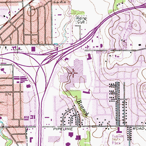 Topographic Map of Northeast Mall Shopping Center, TX