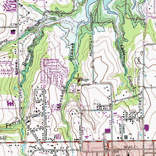 Topographic Map of Peach Street Wastewater Treatment Plant, TX