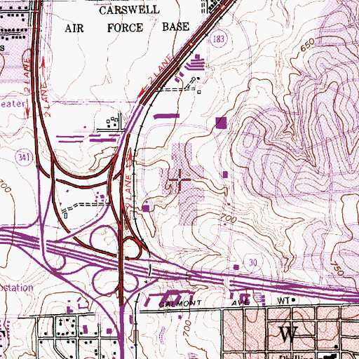 Topographic Map of Ridgmar Mall Shopping Center, TX