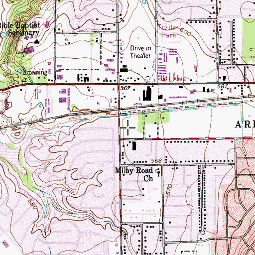 Topographic Map of Shoppes at Brownstone Village Shopping Center, TX