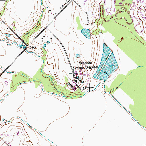 Topographic Map of South Mesquite Creek Wastewater Treatment Plant, TX