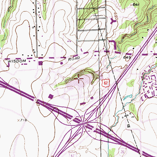 Topographic Map of Southwest Center Mall Shopping Center, TX