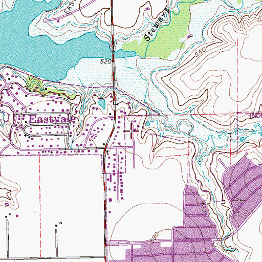 Topographic Map of Stewart Creek Waste Water Treatment Plant, TX