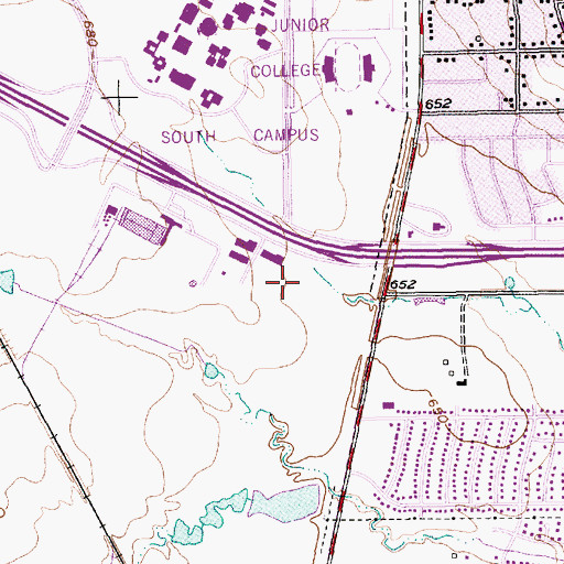 Topographic Map of Vista Mall, TX