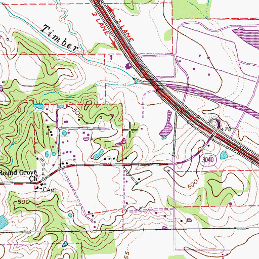 Topographic Map of Vista Ridge Plaza Shopping Center, TX