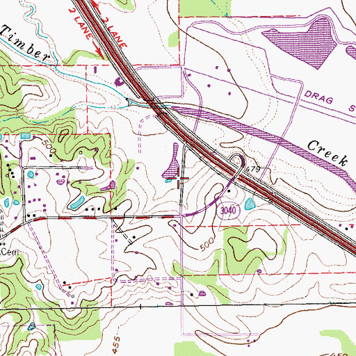 Topographic Map of Vista Ridge Shopping Center, TX