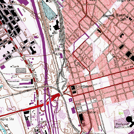 Topographic Map of West End Marketplace Center, TX