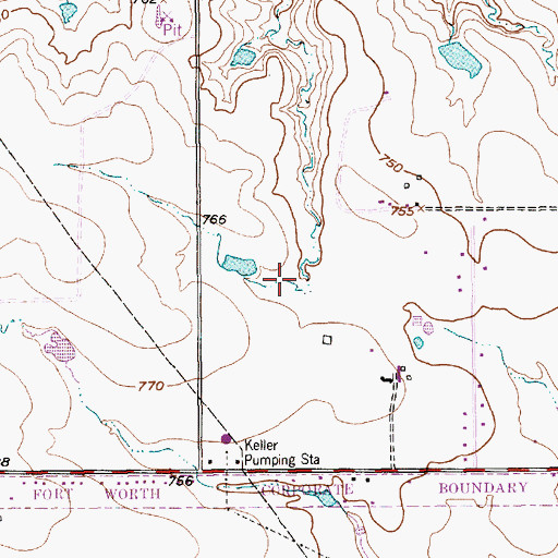 Topographic Map of Meadow Glen Mobile Home Park, TX