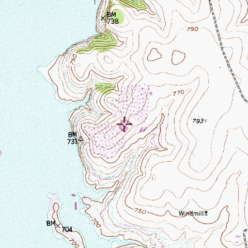 Topographic Map of Saint Francis Village, TX