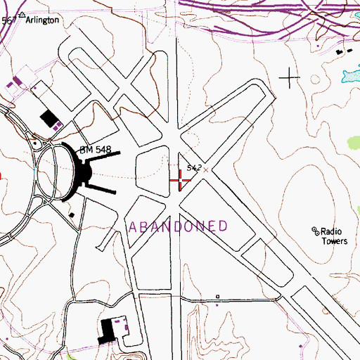 Topographic Map of Amon Carter Post Office, TX
