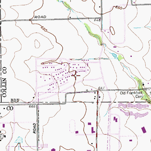 Topographic Map of Bent Tree Post Office, TX