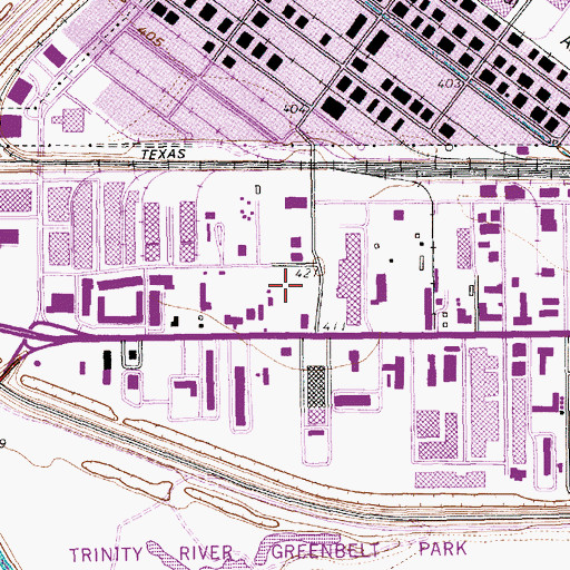Topographic Map of Brookhollow Post Office, TX